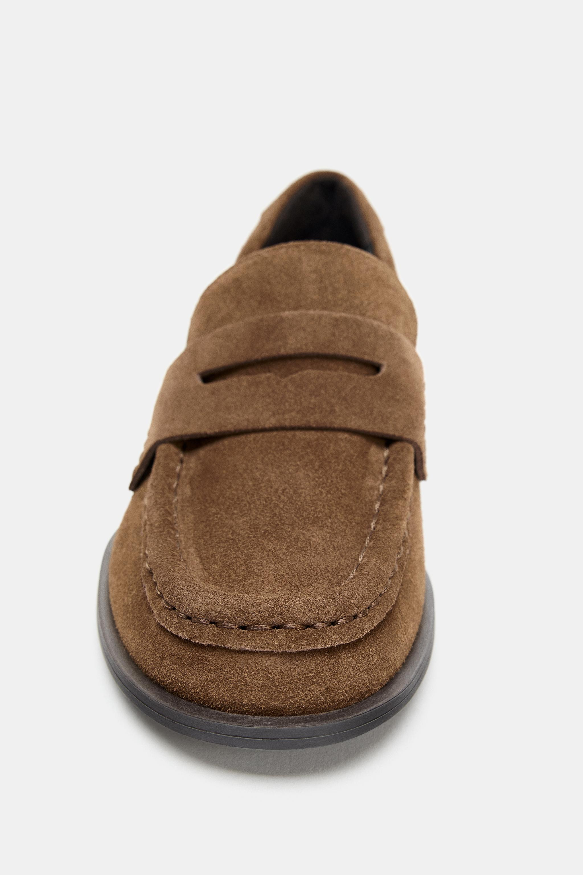 SPLIT LEATHER SADDLE LOAFERS | Zara US