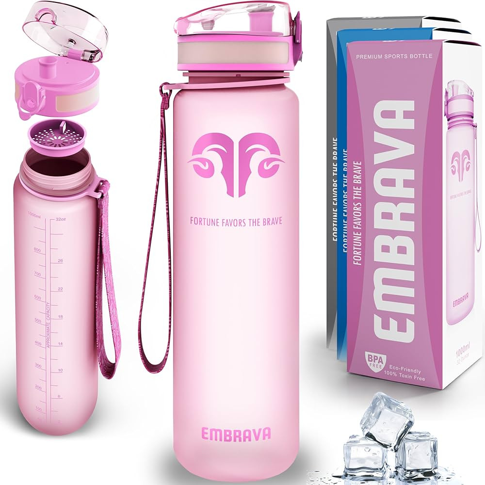 Embrava Sports Water Bottle - 32oz Large - Fast Flow Quick Sip Lid - BPA & BPS Free - Leakproof, ... | Amazon (US)