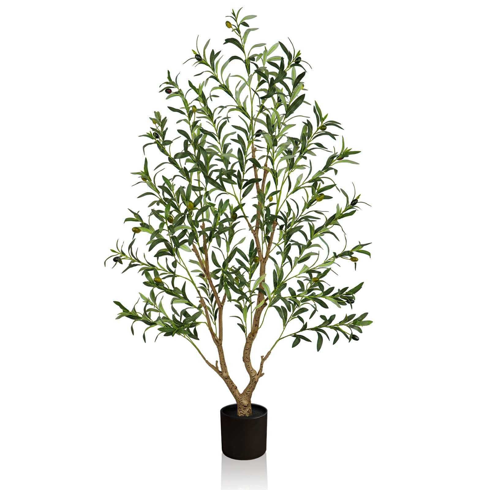 Olive Trees Artificial Indoor 5FT Tall, Faux Olive Tree with Black Basic Planter, Lifelike Fake Olive Plant Decorative, Silk Leaves and Premium Plastic Trunk for Home Living Room Office Decor | Amazon (US)