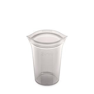 16 oz. Gray Reusable Silicone Medium Cup Zippered Storage Container | The Home Depot