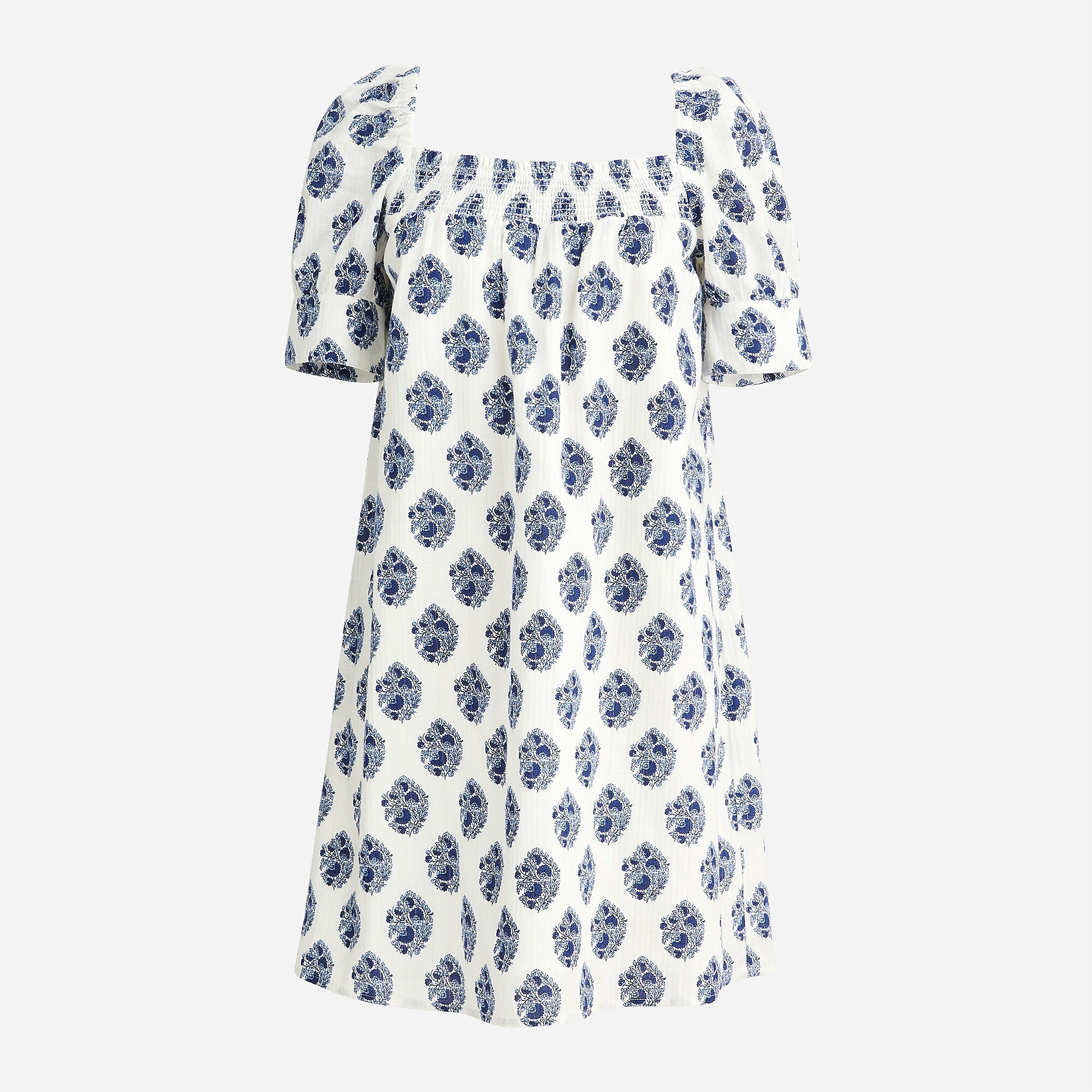 Afternoon dress in gathered floral block print | J. Crew US