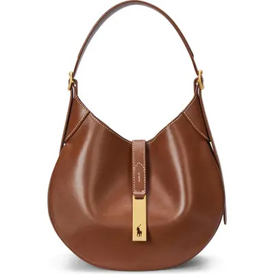 Polo Ralph Lauren Small Sport Calf Leather Shoulder Bag in Cuoio at Nordstrom | Nordstrom