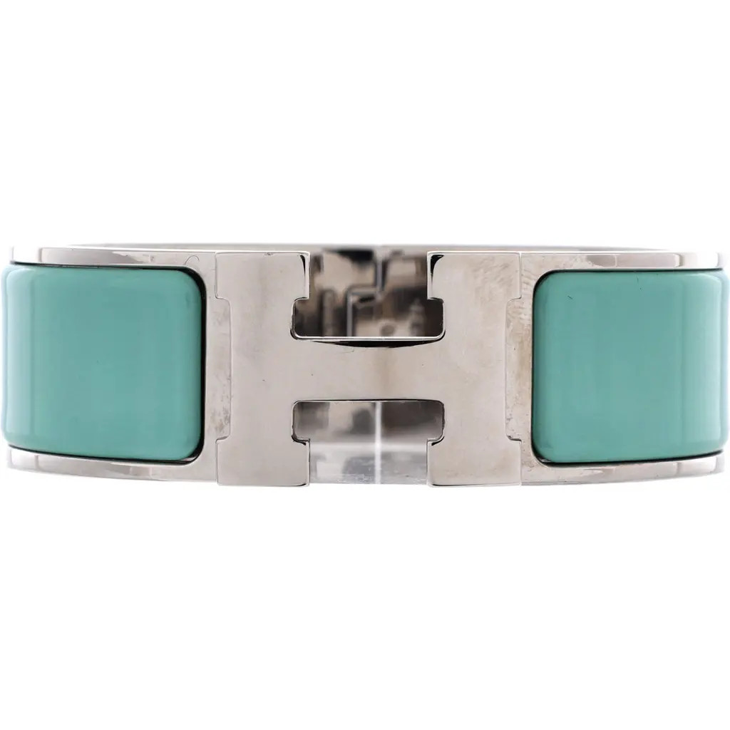 Pre-Owned Hermes Clic H Bracelet Enamel Wide in Blue at Nordstrom | Nordstrom