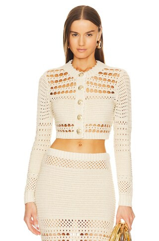 Nico Cardigan in Ivory/gold | Revolve Clothing (Global)