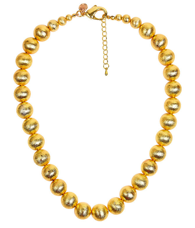 Diana Single Strand Beaded  Large Necklace - 14mm -  Brushed Gold | Lisi Lerch Inc