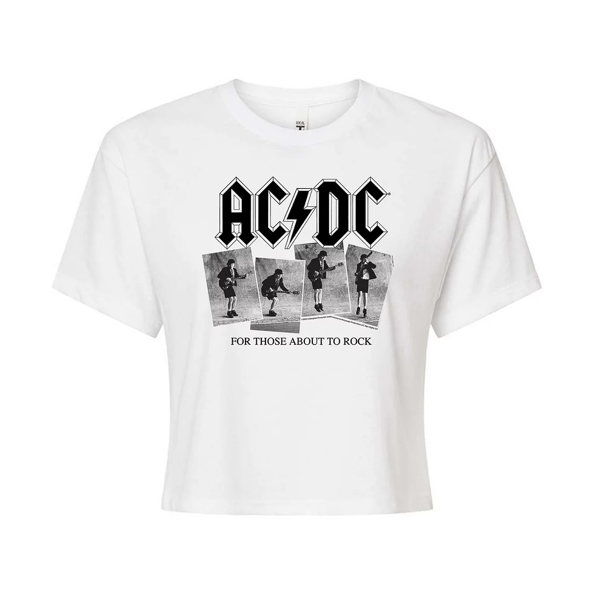 Juniors' AC/DC Rock Photos "About To Rock" Cropped Graphic Tee | Kohl's