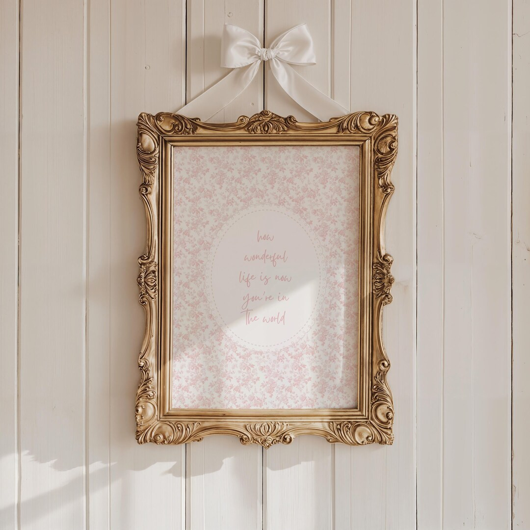 Floral Nursery Wall Art: Vintage Pink Girl Quote (Digital Download | Etsy (US)