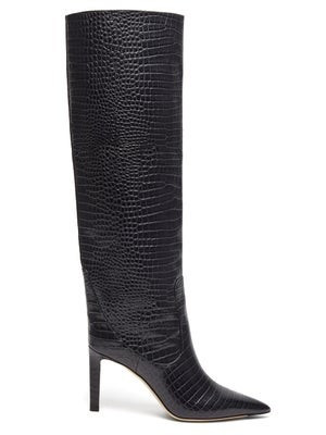 Mavis 85 crocodile-effect leather boots | Matches (UK)