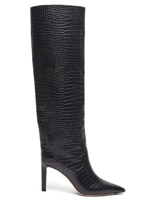 Mavis 85 crocodile-effect leather boots | Matches (UK)