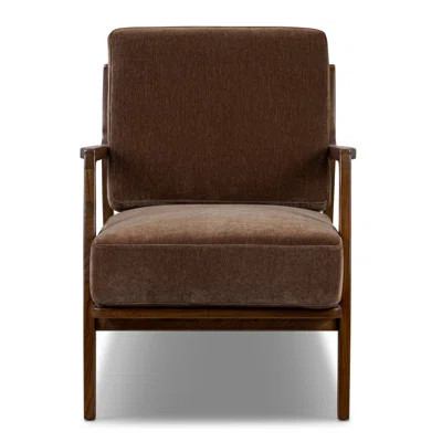 Verity Velvet Upholstered Lounge Chair With Solid Wood Legs | Wayfair North America