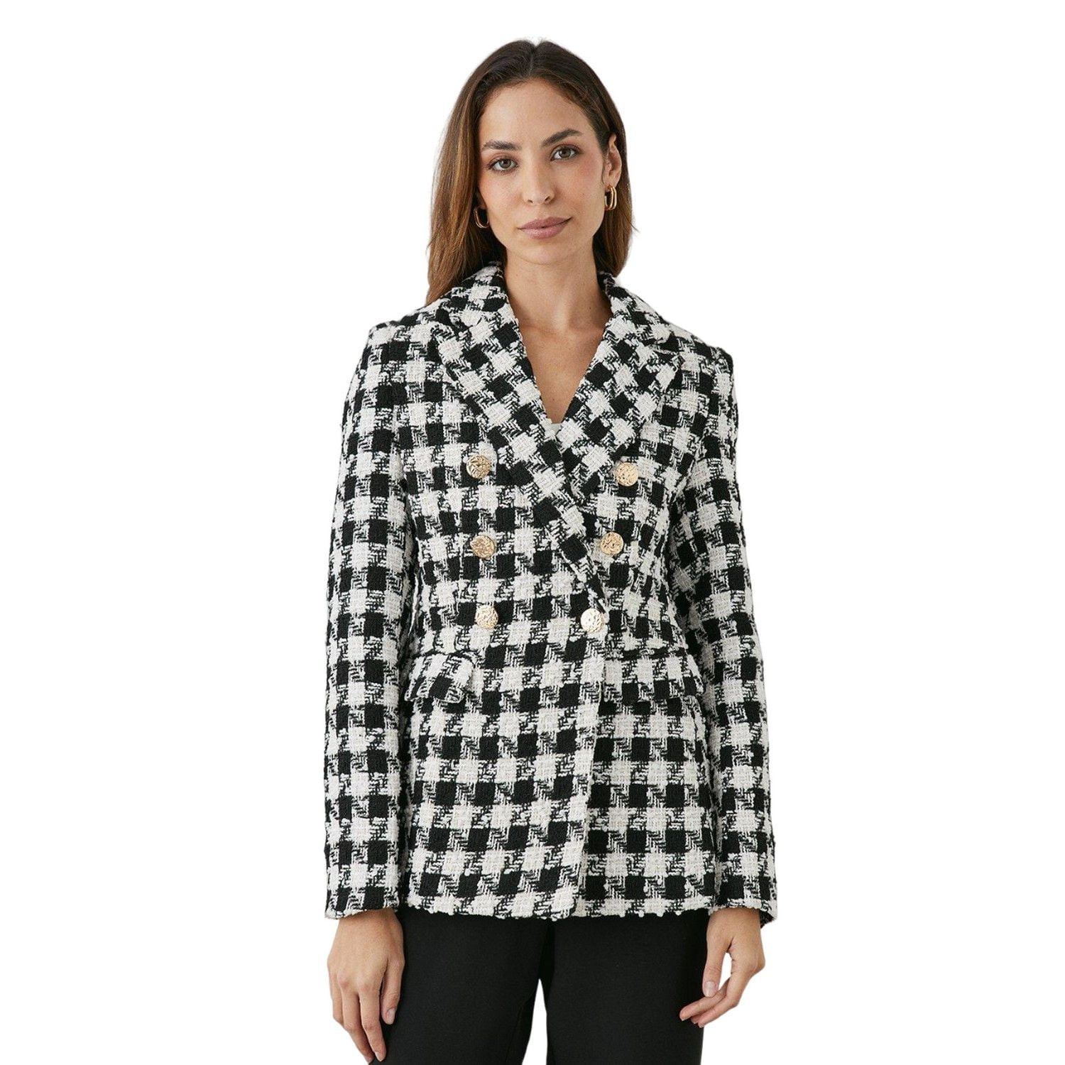 Principles Womens Dogtooth Double-Breasted Blazer | Walmart (US)
