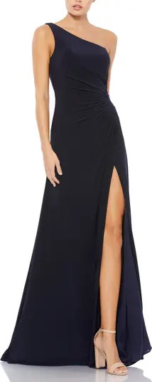 One Shoulder Ruched Jersey Evening Gown | Nordstrom