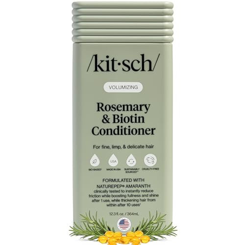 Kitsch Volumizing Rosemary & Biotin Liquid Conditioner for Women and Men for Hair Growth – Boosts Fullness & Shine After 1 Use, Thickening Bio-Based Hair Care, Color-Safe, Made in USA – 12.3 oz | Amazon (US)