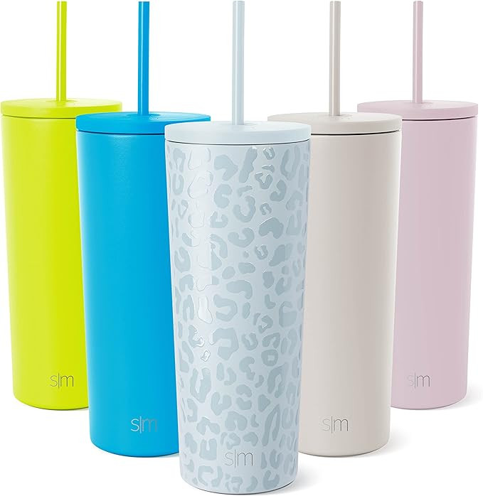 Simple Modern Insulated Tumbler with Lid and Straw | Iced Coffee Cup Reusable Stainless Steel Wat... | Amazon (US)