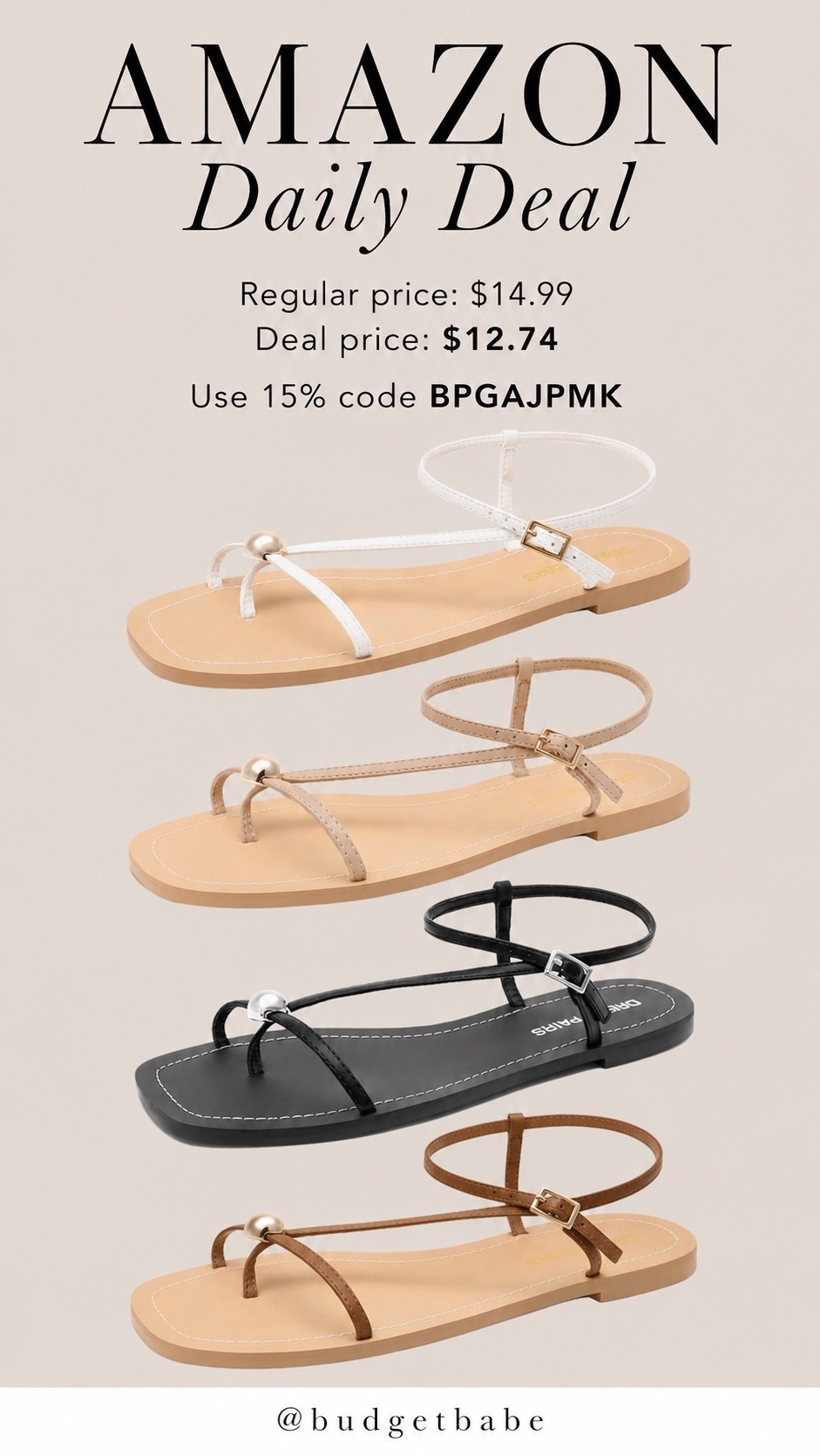 Code: BPGAJPMK  // Amazon deal on these Loeffler Randall look for less sandals! I’ve owned the nude beige ones since the start of summer and just got the white, they just look great with everything and they’re comfortable for short durations. Fit tts, if between size down. #amazondeals