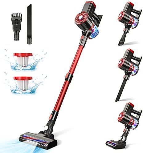 PRETTYCARE Cordless Vacuum Cleaner, 180W Powerful Suction Stick Vacuum with 30min Long Runtime De... | Amazon (US)