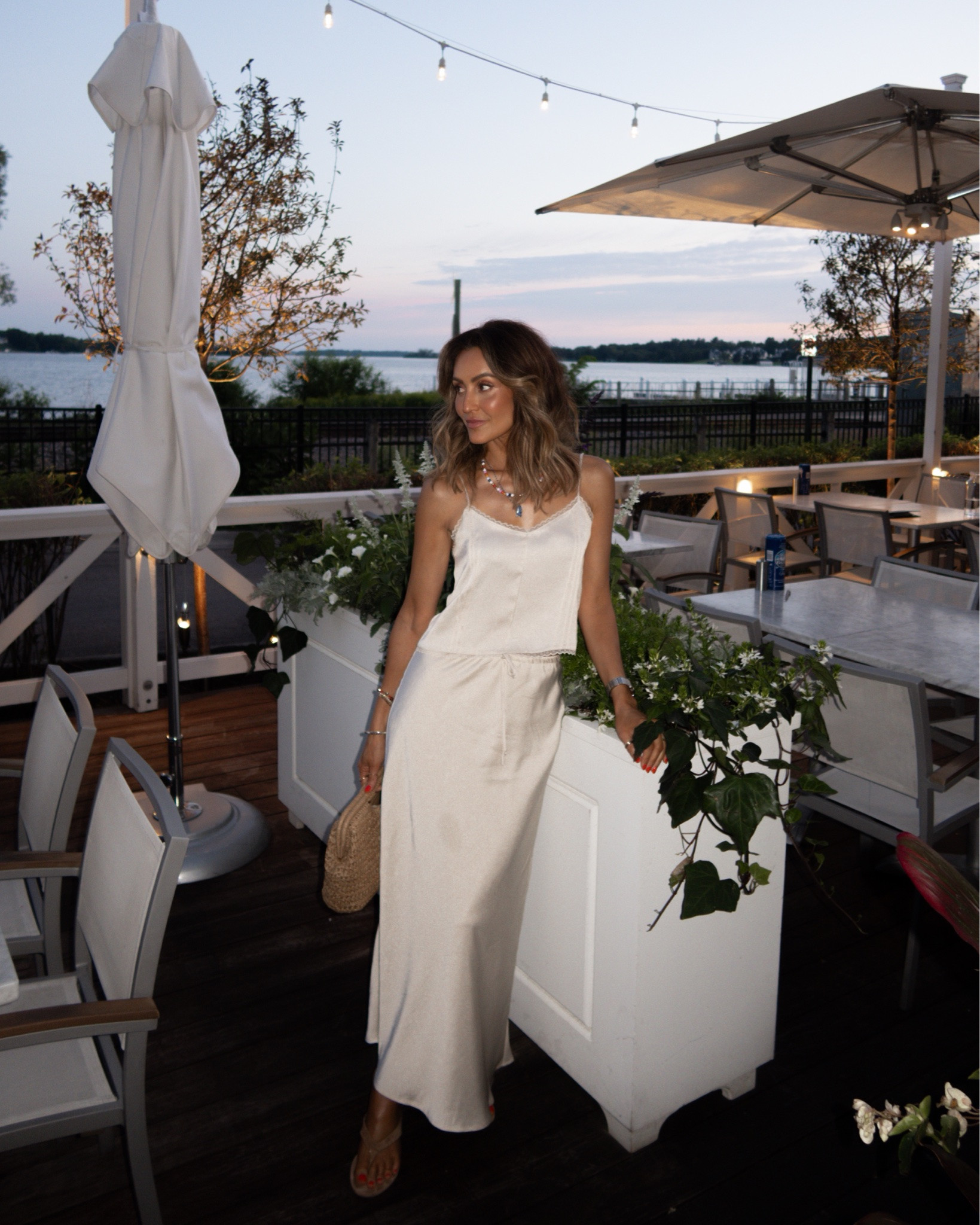 The prettiest satin set with lace feminine details on the edges! Going fast in the ivory colors but fully stocked in brown xs

#LTKootd #LTKOver40 #LTKSeasonal