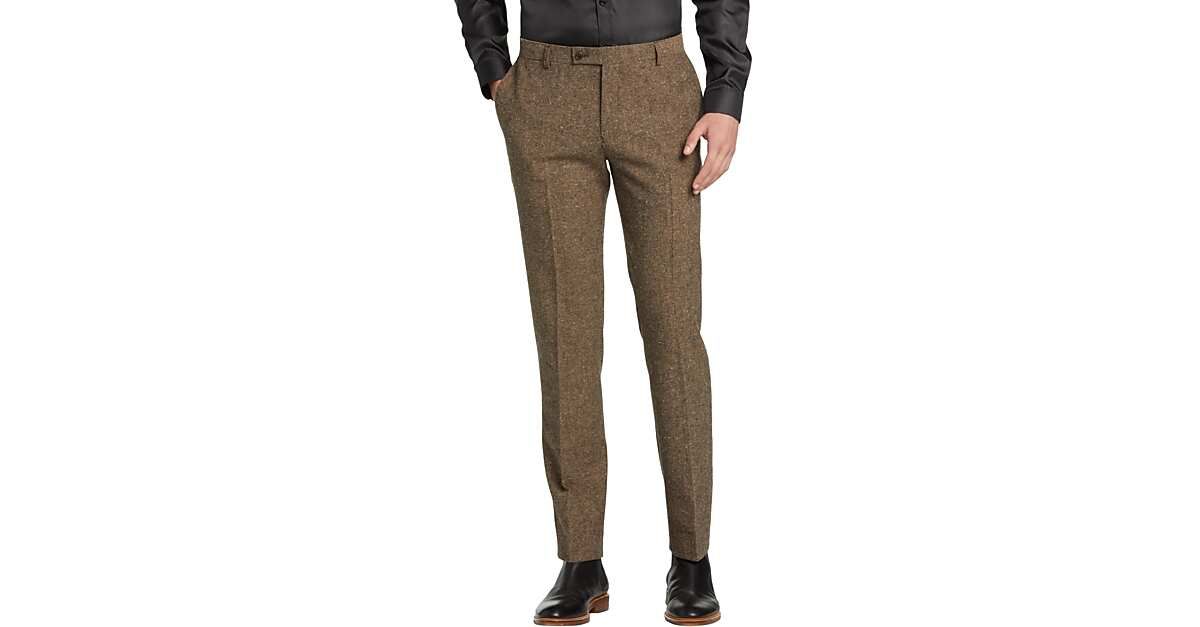 Paisley & Gray Slim Fit Suit Separates Pants, Caramel Donegal | The Men's Wearhouse