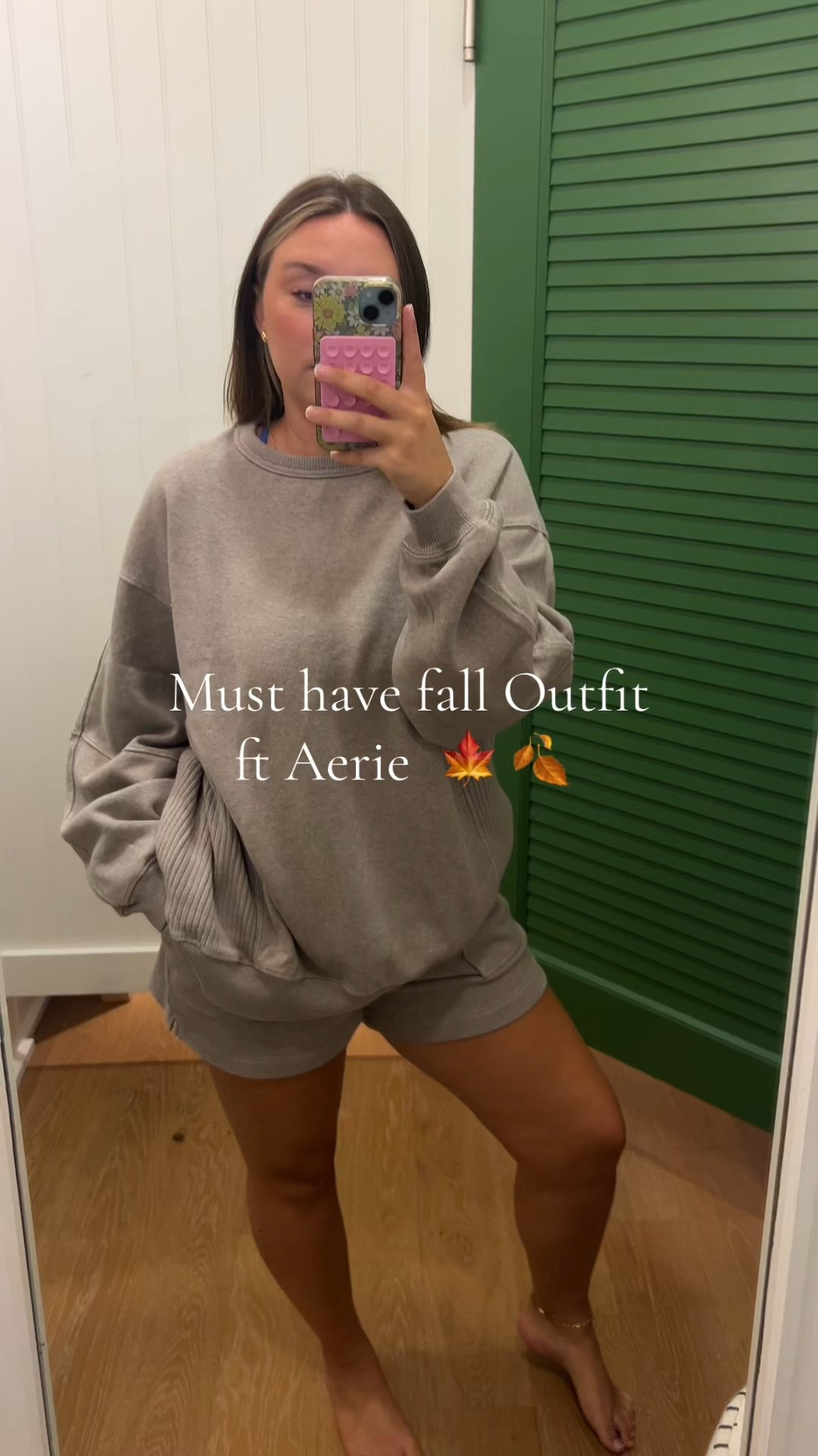 This matching sweatshirt and shorts set from Aerie is cozy girl approved 🧸💫 Perfect for lounging at home or layering for a casual errand outfit. The neutral color makes it easy to mix and match with fall layers! Linked everything I tried on + full video on LTK.
#FallLoungewear #AerieFinds #MatchingSet #ComfyOutfit #LTKUnder50 #CasualFallStyle

#LTKSaleAlert #LTKStyleTip #LTKSeasonal
