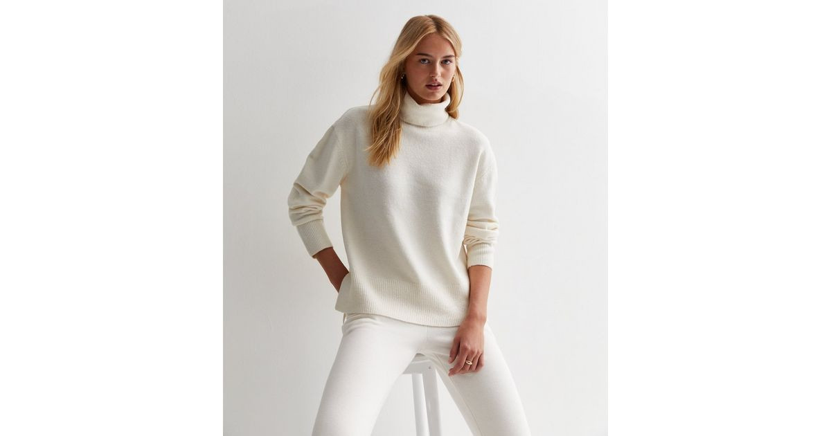 Tall Off White Knit Roll Neck Jumper
						
						Add to Saved Items
						Remove from Saved Item... | New Look (UK)
