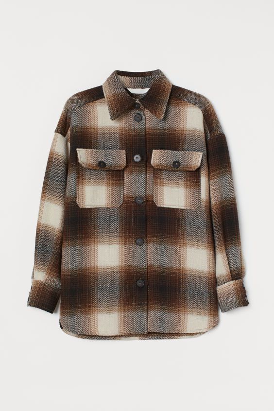 Herringbone-weave shirt jacket | H&M (UK, MY, IN, SG, PH, TW, HK)