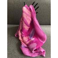 Large Vintage Silk Scarf By Anne De Sevil, Paris, Floral Lily Design in Pink & Purple, Jacquard Silk, Hand Rolled Edges | Etsy (US)