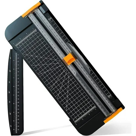 A4 Paper Cutter 12 inch Titanium Straight Paper Trimmer, Paper Slicer Scrapbooking Tool with Automatic Security Safeguard and Side Ruler for A4, Craft Paper, Label, Photo and Cardstock - BLACK | Walmart (US)