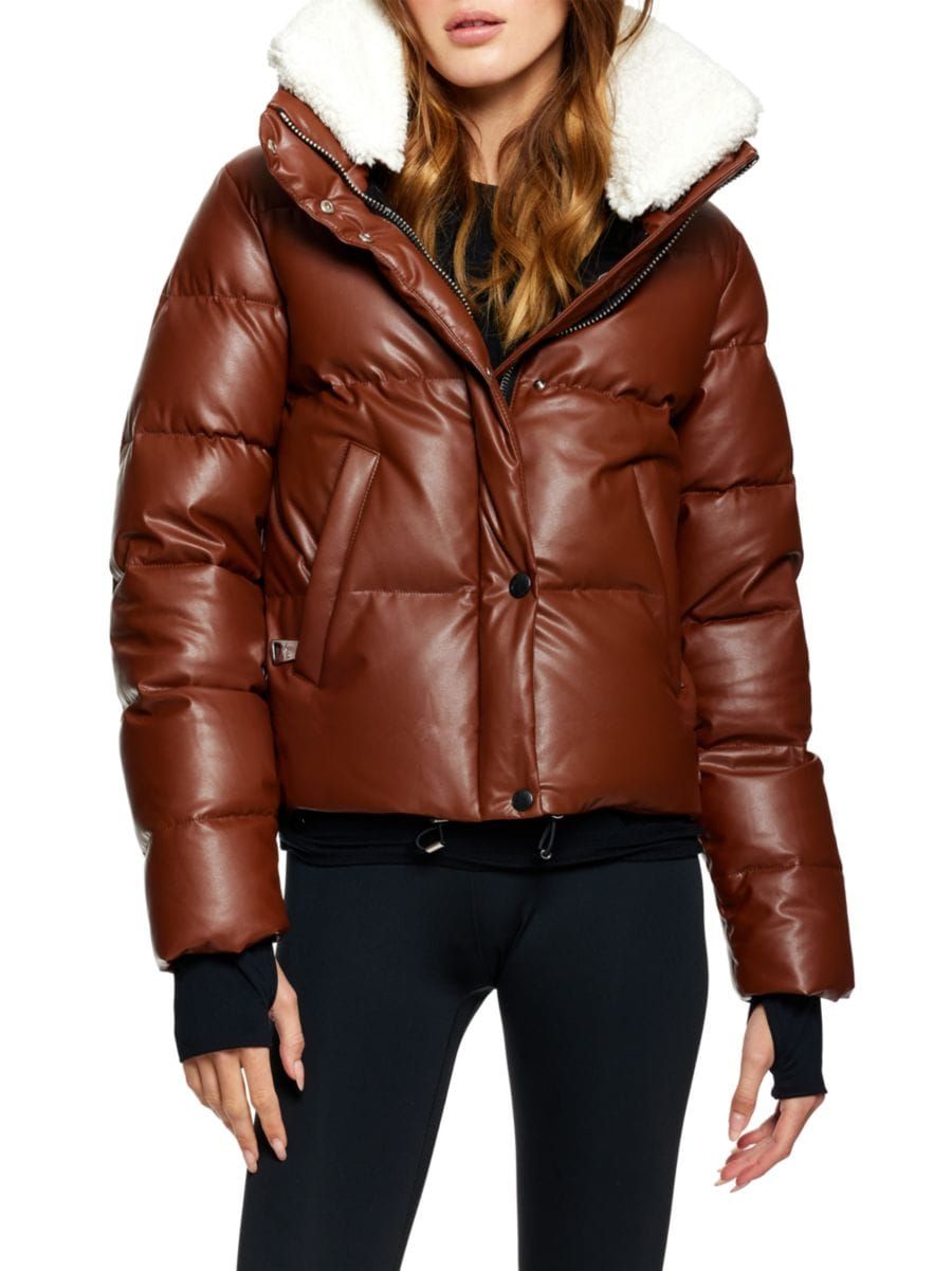 Vallery Vegan Leather & Sherpa Down Jacket | Saks Fifth Avenue