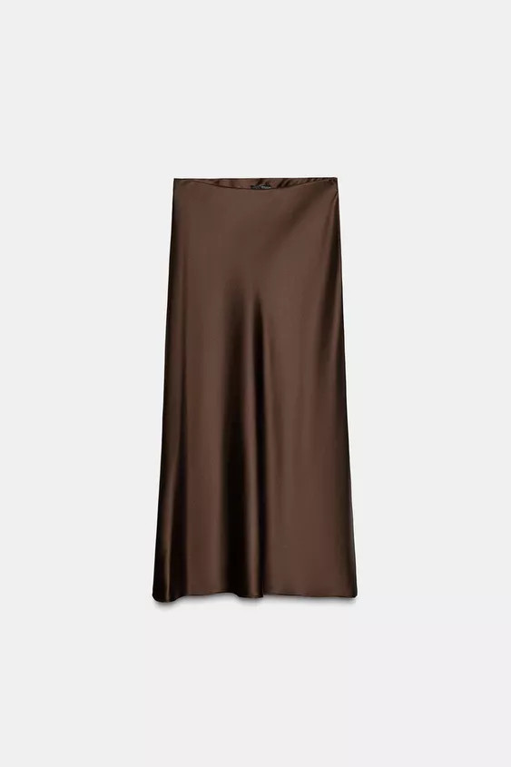 SATIN MIDI SKIRT | Zara US