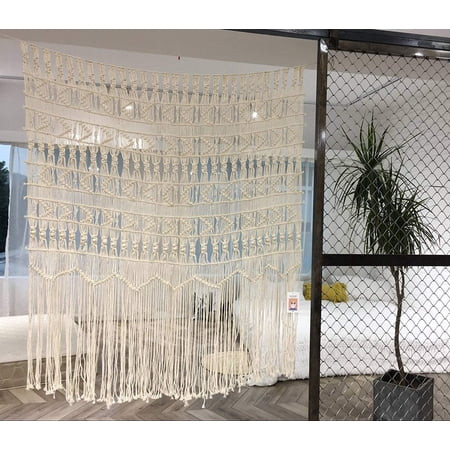 Flber Macrame Wall Hanging Boho-Inspired Touch Window Curtain,52"" Wx56 H | Walmart (US)