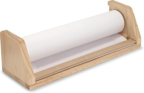 Melissa & Doug Wooden Tabletop Paper Roll Dispenser With White Bond Paper (12 inches x 75 feet) ,... | Amazon (US)