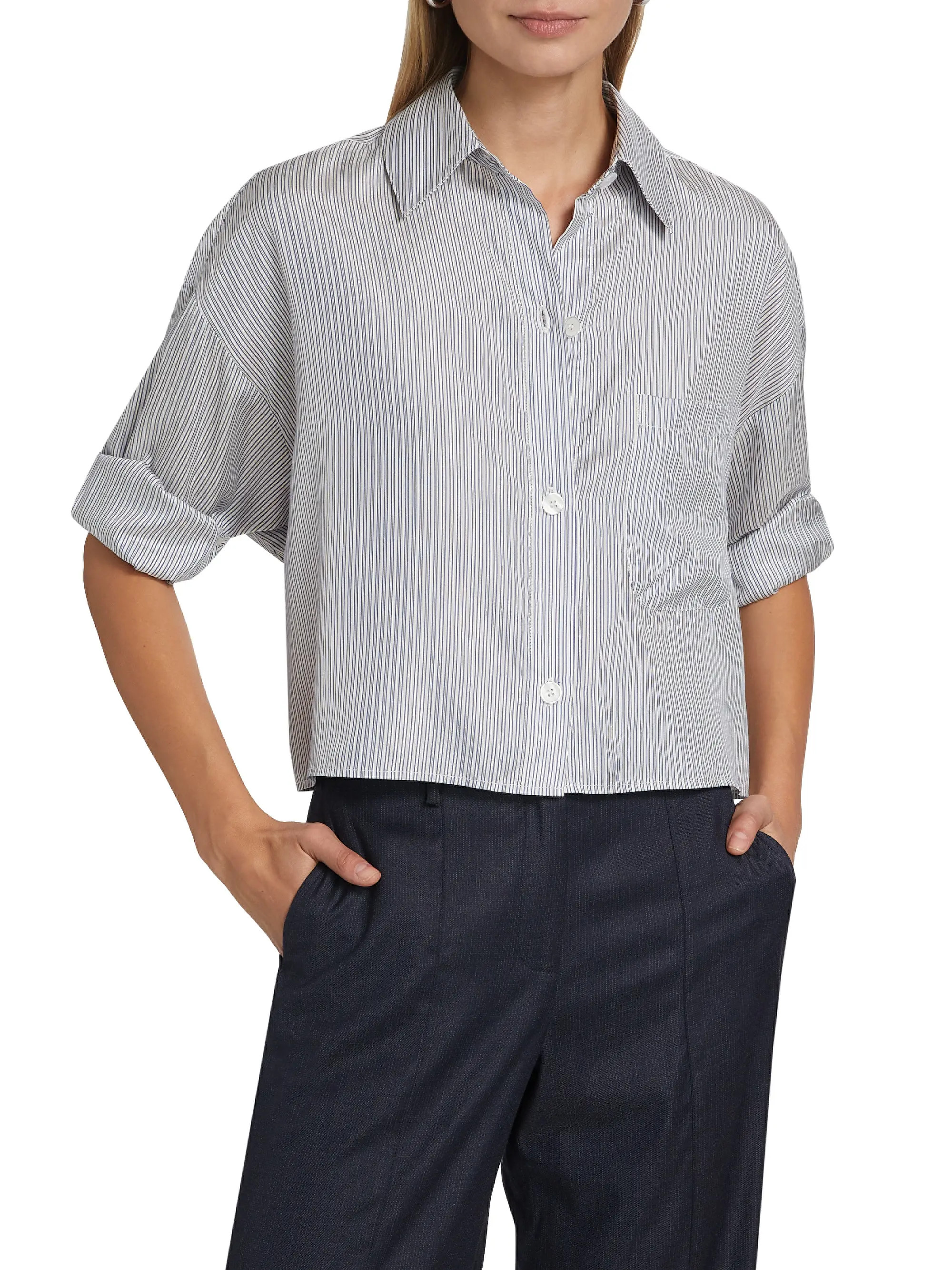 TWPNext Striped Metallic Silk Shirt | Saks Fifth Avenue