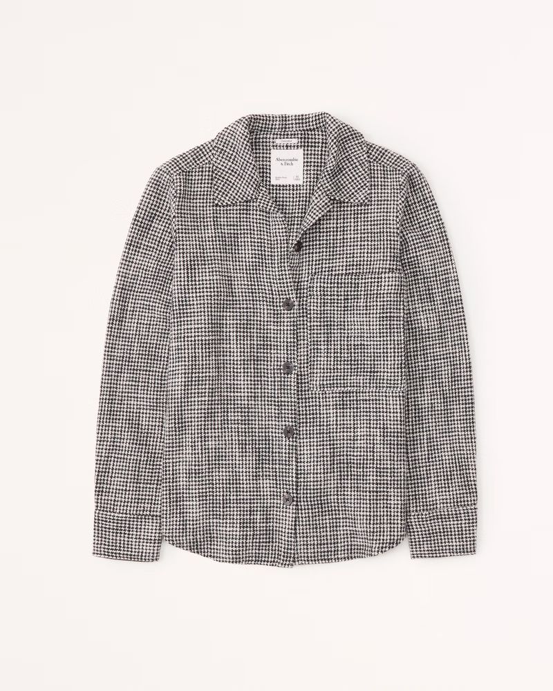 Oversized Tweed Shirt Jacket | Abercrombie & Fitch (US)
