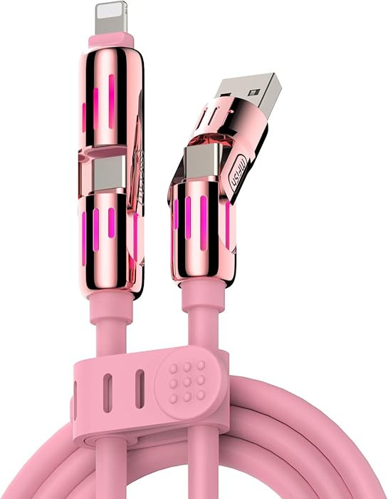 MFish 4-in-1 USB Charging Cable with Carrying Case, 240W Fast Charger Cord, USB-A & Dual USB-C to... | Amazon (US)