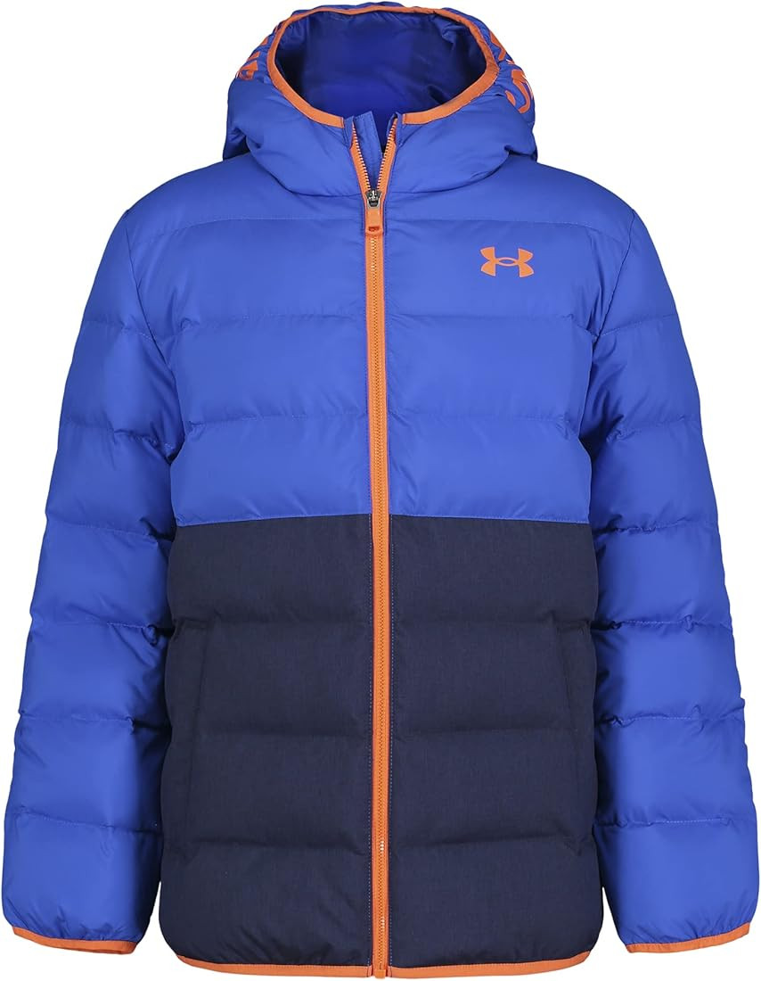 Under Armour Boys' Pronto Colorblock Puffer Jacket, Mid-Weight, Zip Up Closure, Repels Water | Amazon (US)