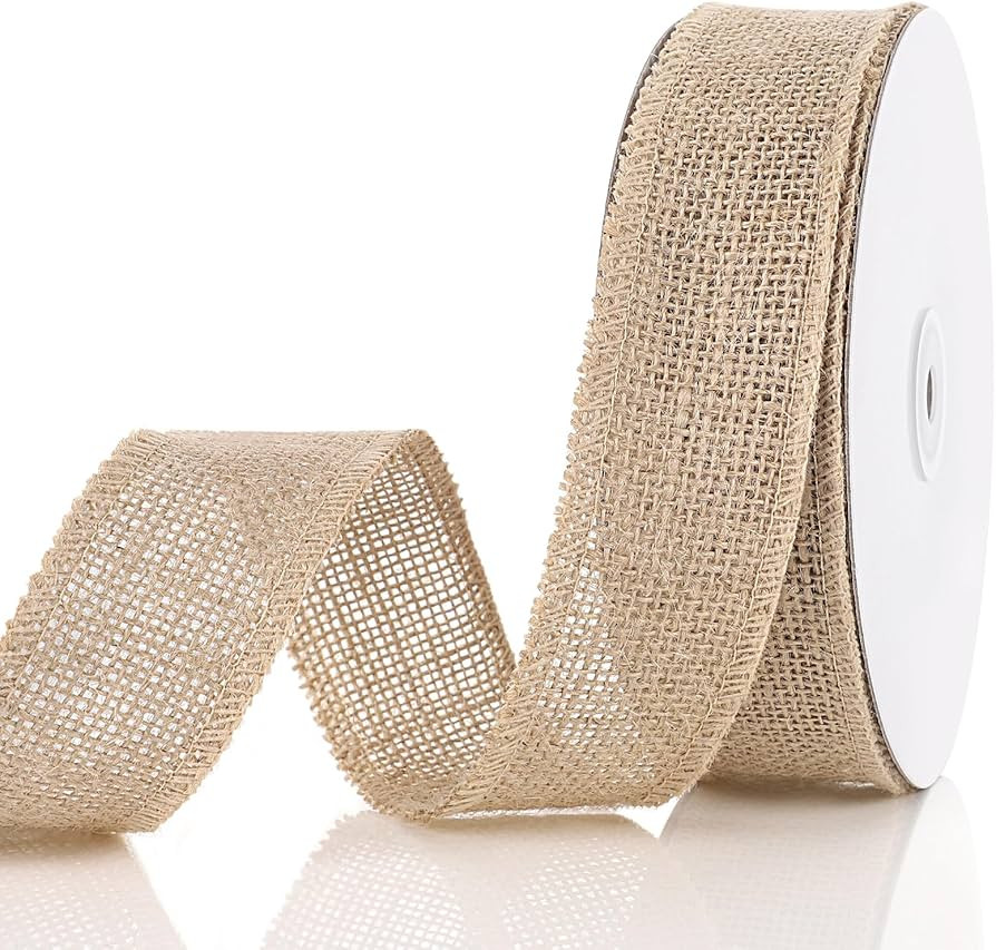 Burlap Ribbon 20 Yards 1-1/2 Inch Natural Jute Ribbon for Bows Wreaths Crafts Flower Bouquet Gift... | Amazon (US)