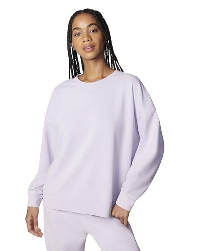 Florence By Mills Women's Cozy Crush Oversized Sweatshirt, Washed Millie Lavender, X-Small | Amazon (US)