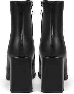 Womens Square Toe Ankle Boots Chunky Heel Causual Comfort Ankle Booties Dress Boots for Women | Amazon (US)