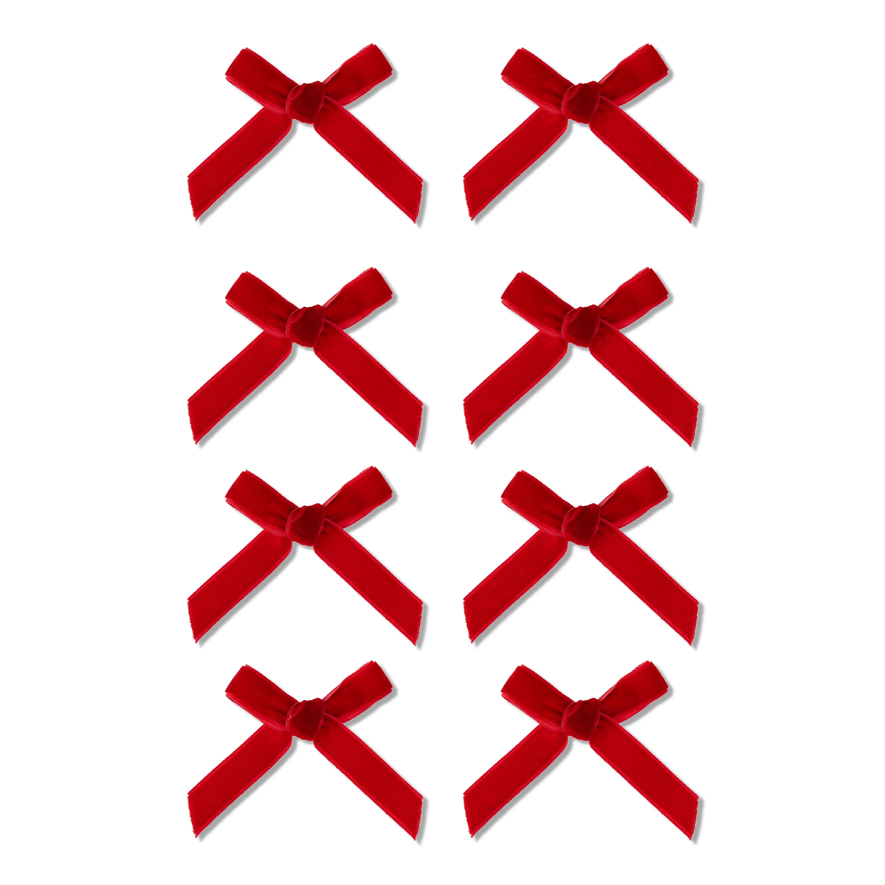 Red Velvet Mini Bow Christmas Ornaments, 8 Count, by Holiday Time | Walmart (US)