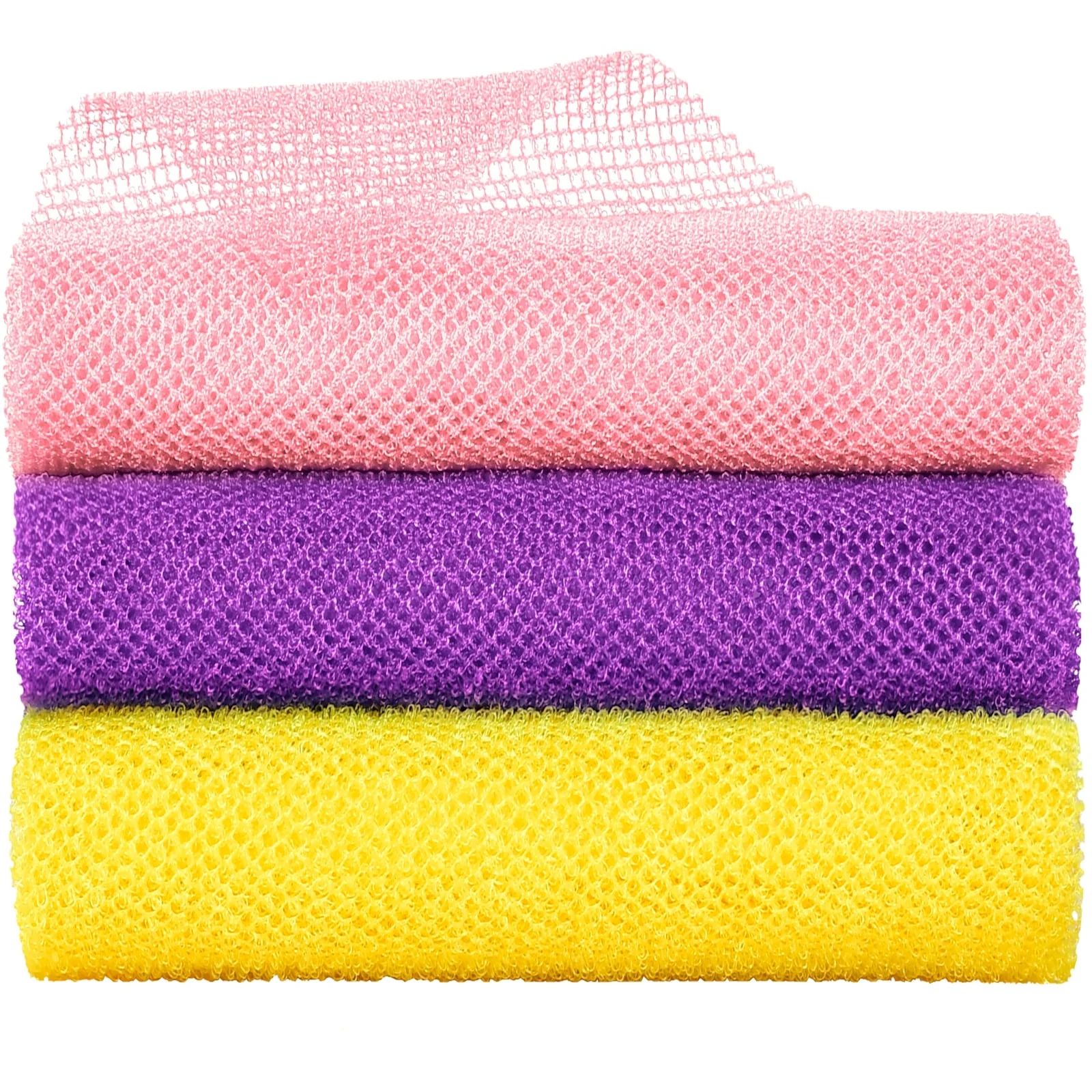 Metene 3 Pcs Nylon African Net Sponge, Exfoliating Washcloth, Long Net Body Scrubber for Adult an... | Walmart (US)