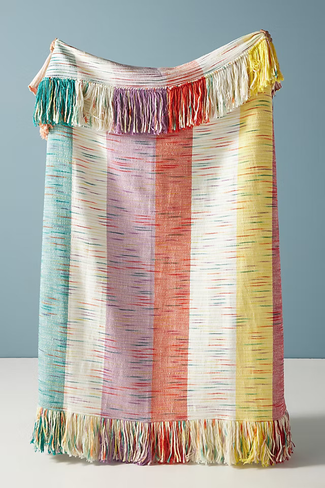 Fringed Bay Throw Blanket | Anthropologie (US)