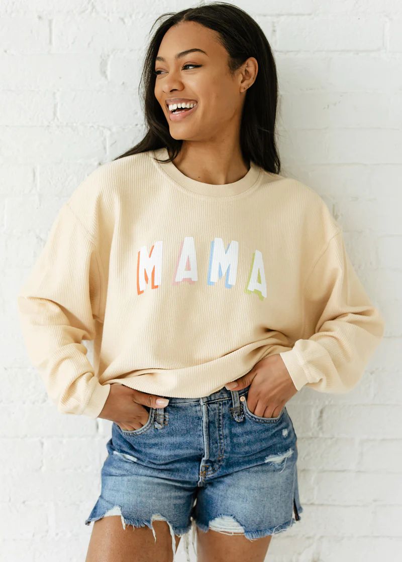 Mama Multi-Color Corded Crew | Alice & Wonder