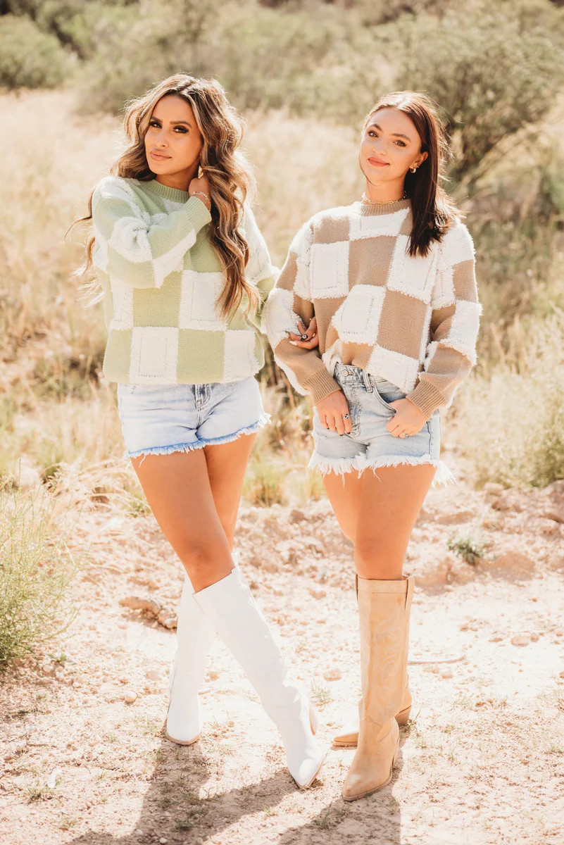 Fall Breeze Checkered Sweater - 2 Colors | Apricot Lane Boutique