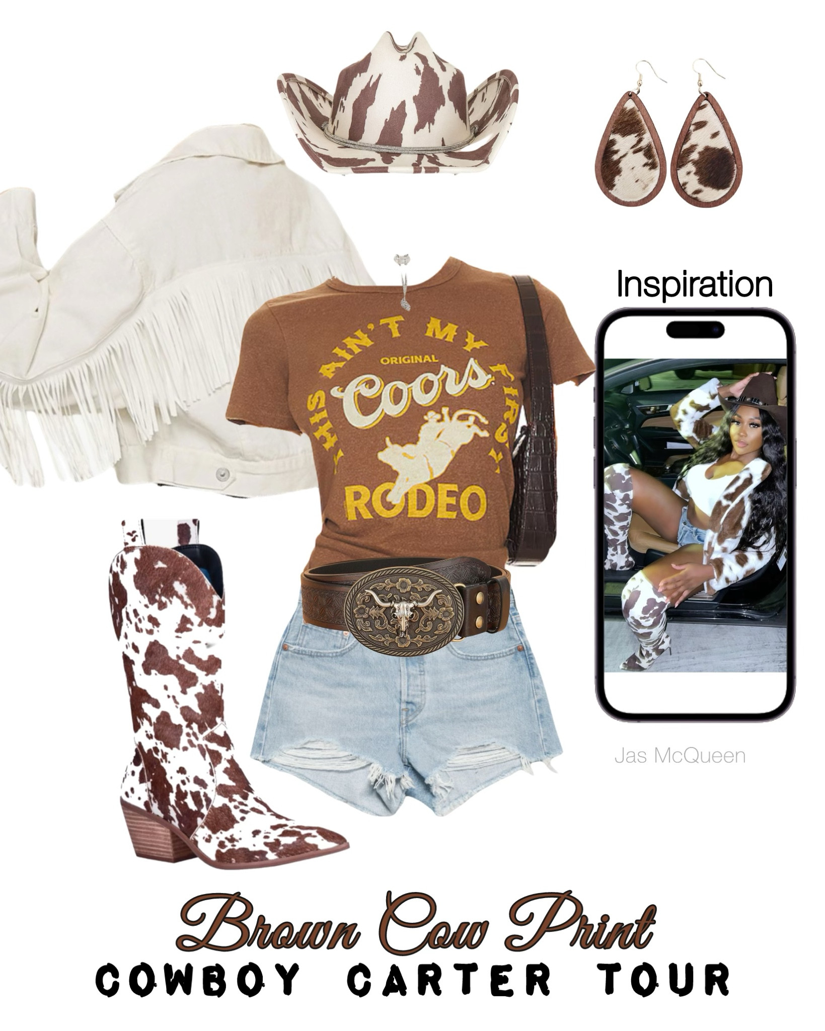 Brown Cow Print Western Outfit - Cowboy Carter Tour 



#LTKStyleTip