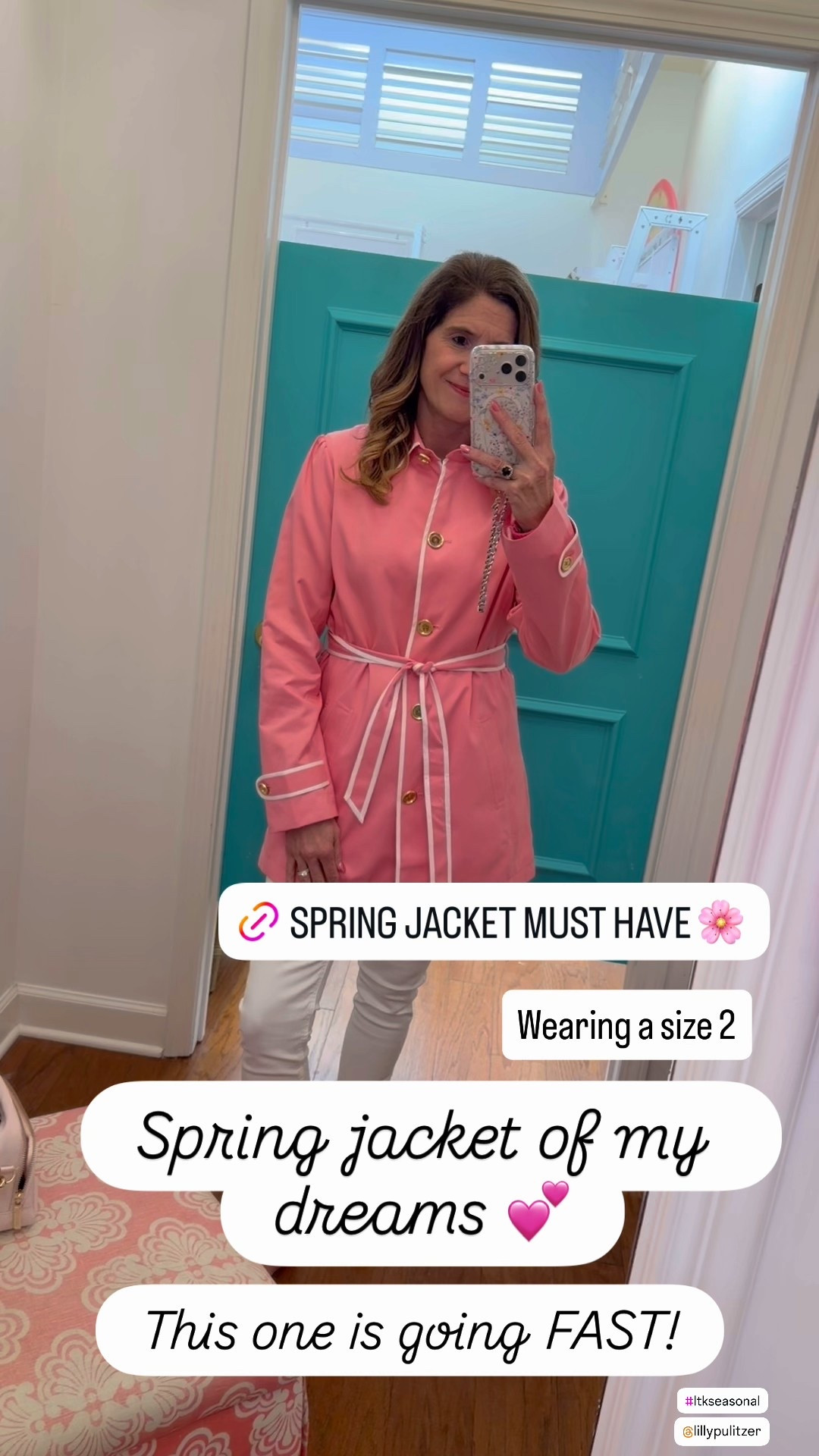 Spring Jacket 

The spring jacket you’ll wear on repeat 🌷

Perfect for Easter, Graduations, weddings, Mother’s Day, luncheons, showers, and spring trips.
Available in pink and navy — but this pink is everything.

Wearing a size 2. Don’t wait — it’s selling quickly.

pink spring jacket
spring layering jacket
preppy spring outfit
Lilly Pulitzer 
Easter outfit jacket
spring event outfit
lightweight spring coat
polished spring style
classic spring outerwear
#LTKspring
#LTKseasonal
#SpringStyle
#SpringLayering
#PreppyStyle
#EasterOutfit
#PinkStyle
#ClassicStyle
#SpringOutfitIdeas

#LTKWorkwear #LTKWedding #LTKSeasonal