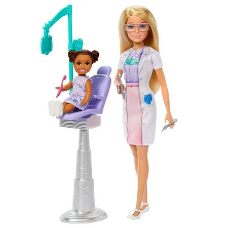 Barbie Dentist Doll with Blonde Fashion Doll, 1 Kid Doll, Medical Doctor Furniture & Accessories | Walmart (US)