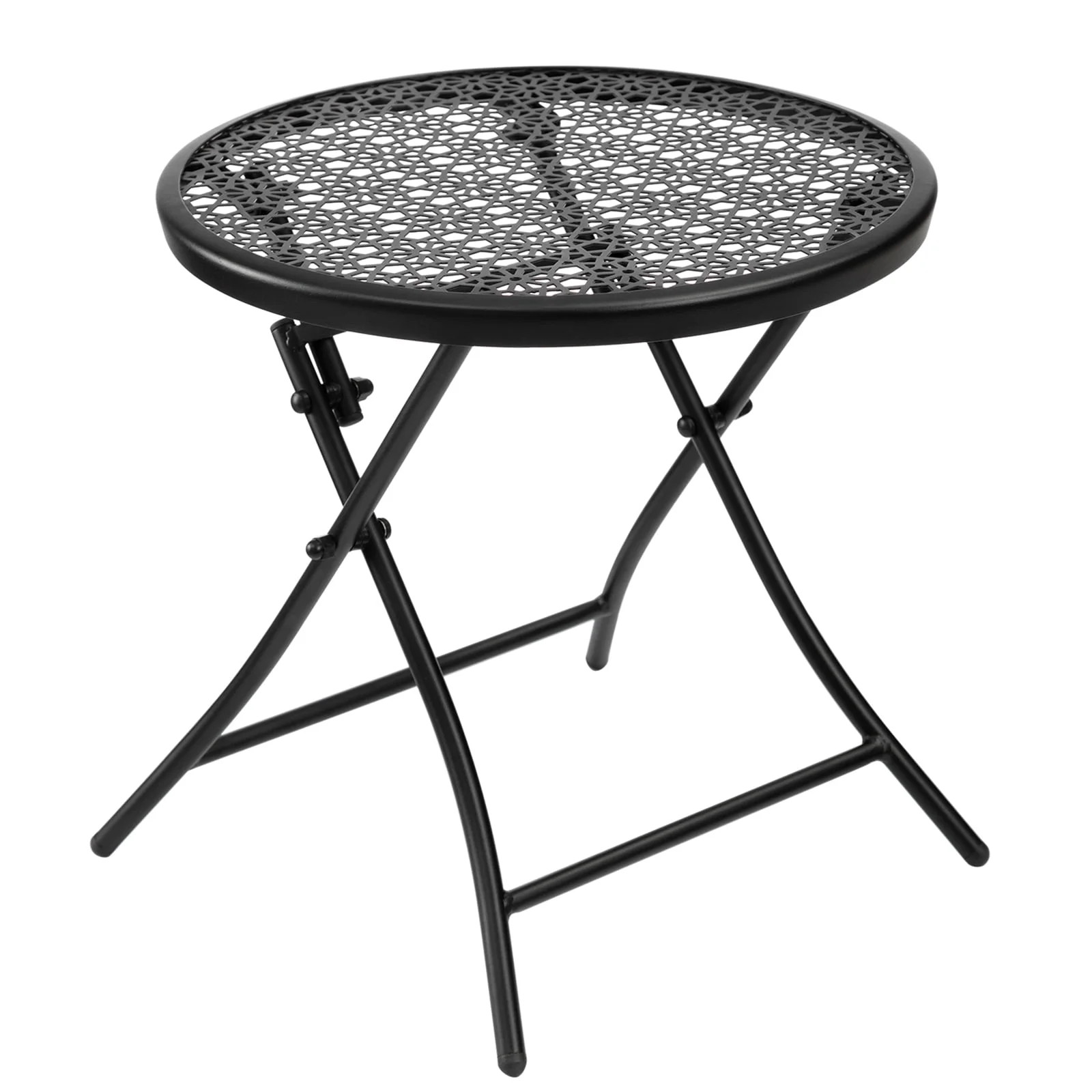TeoKJ Folding Outdoor Side Tables Anti Rust Small Patio Table Round Metal End Table with Embossed... | Walmart (US)