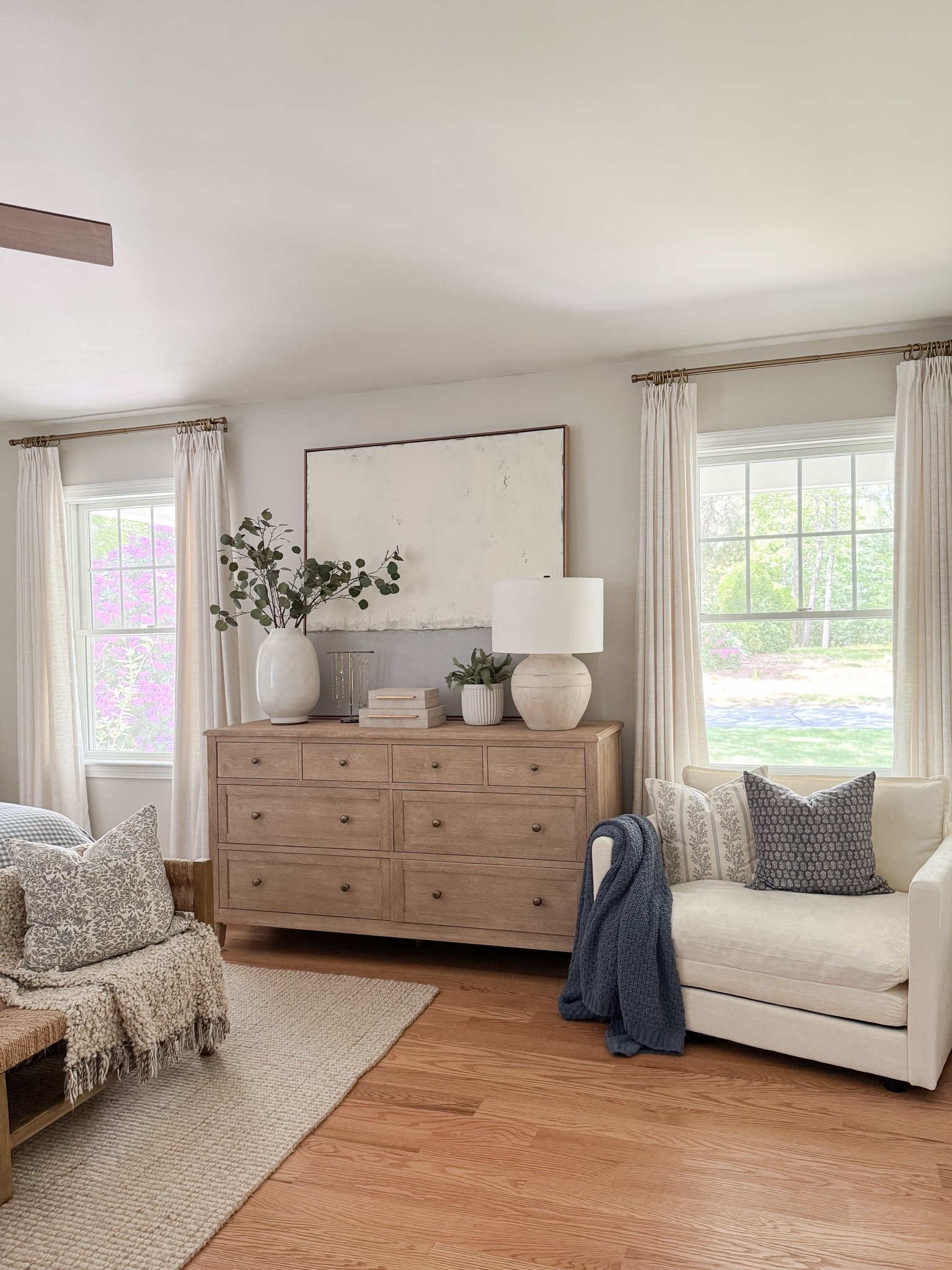 Layered coastal bedroom! This bedroom is all about relaxed layers, soft blues, and classic coastal patterns that make the space feel serene.

#LTKHome
