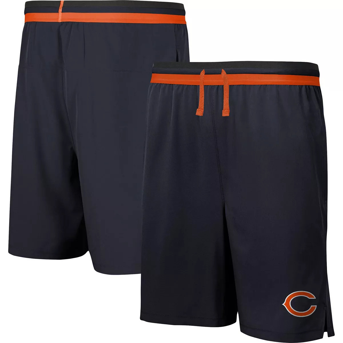 Men's Navy Chicago Bears Cool Down Tri-Color Elastic Training Shorts | Kohl's