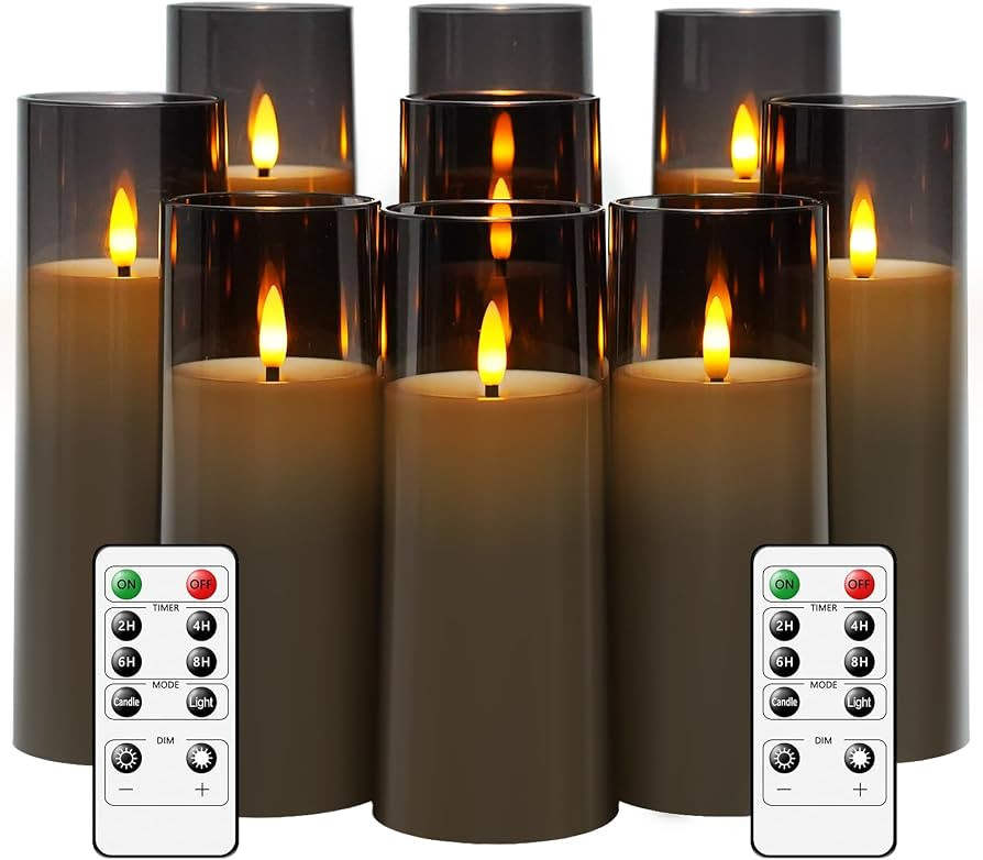 kakoya Flickering Flameless Candles Battery Operated with Remote and 2/4/6/8 H Timer Plexiglass L... | Amazon (US)
